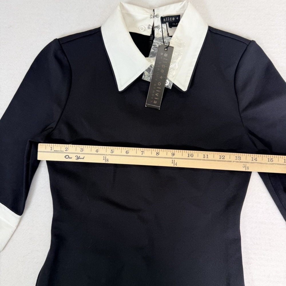 Alice + Olivia Black White Collar Sheath Dress Size 0 NWT ($330 retail) - Picture 9 of 13